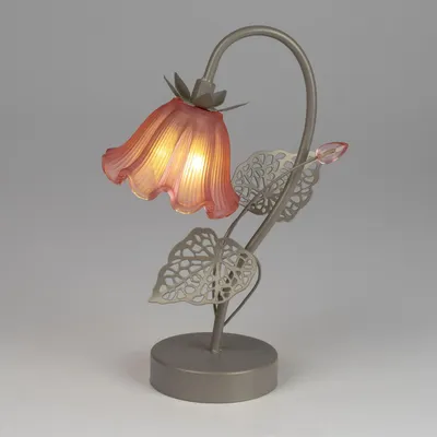 Produktbild von LED Lampe Blume H. 30cm matt rosa mit Timer aus Metall + Glas Formano