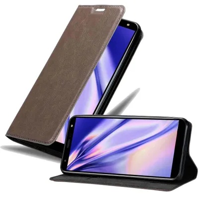 Produktbild von Cadorabo Hülle für LG K40 Schutz Hülle in Braun Handyhülle Etui Case Cover Magnetverschluss