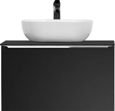 Produktbild von Waschtisch 80cm, matt schwarz, PUEBLA-56-BLACK