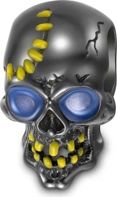Image de Pendentif Pandora tête de mort zombie en argent 925