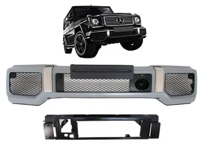 Productafbeelding van Voorbumper voor MERCEDES G-Klasse W463, modeljaren 1989-2017, met G65-uitstraling.