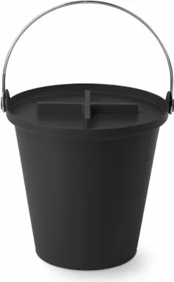 Immagine prodotto di Authentics Eimer H2O mit Deckel, Aufbewahrung, Abfalleimer, PP, Stahl, Schwarz, 1094299