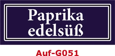 Produktbild von 50 Stück Gewürzaufkleber Paprika edelsüß 40x16mm Gewürzetiketten Sticker Lebensmittel (Auf-G051)