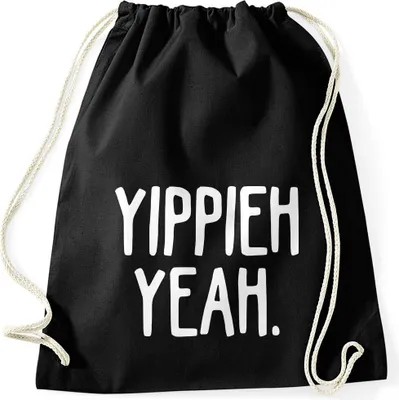 Produktbild von Turnbeutel Spruch lustig Yippieh Yeah Moonworks® schwarz unisize