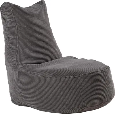 Produktbild von Sitzsack - Grau - Cordbezug - EPS-Styropor-Kügelchen - H 95 cm - mit Rückenlehne