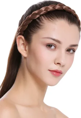 Produktbild von WIG ME UP Geflochtenes breites Haarband Hellbraun CXT-005-010