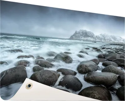 Produktbild von Gartenposter - 120x80 cm - Norwegisches Meer Fotoabzug  - Modernes Wandbilder - Meer und Strand