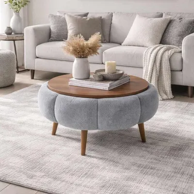 Produktbild von Hanah Home, Hochwertiger Nesting Tisch (3 Teile) Sapphire Eiche, 100% Melamin, 60 cm