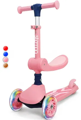 2-in-1 Kinderroller ab 2 Jahren, höhenverstellbar, klappbar, LED-Räder
