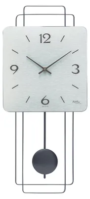Produktbild von AMS W7500 Pendelwanduhr mit Holzgehäuse und Metall-Design