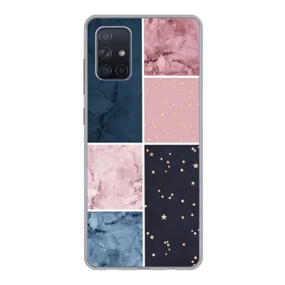 Produktbild von MuchoWow® Handyhülle Schutzhülle Hülle für Samsung Galaxy A51 Marmor - Rosa - Blau Silikon Softcase Handy Hülle - Schutzabdeckung