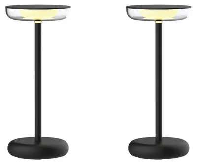 Produktbild von Luxus - Tischlampe Mykonos - Schwarz - H26 x Ø11