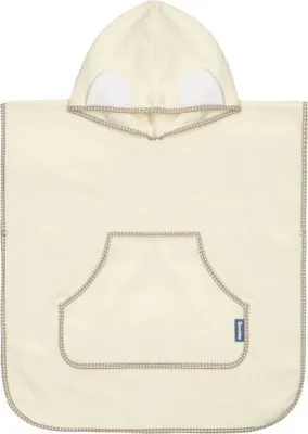 Sensillo Kinder-Badeponcho aus Baumwollfrottee, Ecru, weich und saugfähig