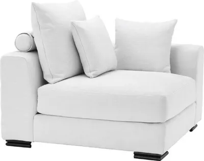 Produktbild von Casa Padrino Luxus Ecksofa Weiß / Schwarz 108 x 108 x H. 90 cm - Erweiterbares Wohnzimmer Sofa mit Kissen - Luxus Möbel