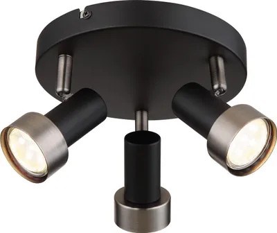 Image de Spot de plafond noir mat / argent GU10 3x50W Konrad 73013 Rabalux