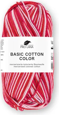 Produktbild von Pro Lana Basic Baumwolle color 100 % Baumwolle (mercerisiert, gekämmt,gasiert)gländend,dünn,Häkelgarn, 85