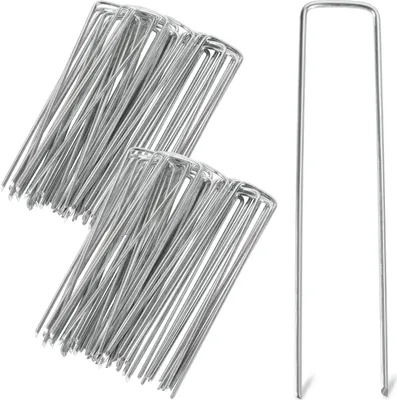 Immagine prodotto di Set di 100 picchetti TolleTour per ancoraggio a terra, antiruggine, 15x2,5 cm, Ø 2,8 mm, zincato a caldo chiodo per tenda chiodo per tenda chiodo per terra