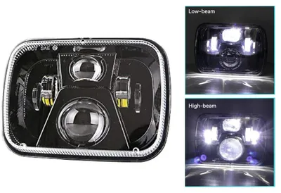 Produktbild von Universelle 45W LED-Scheinwerferlampe (Halogen), 12V–24V, Abblend-/Fernlicht, 20 x 14 cm, für ATV, Geländewagen, Motorrad, Lkw,