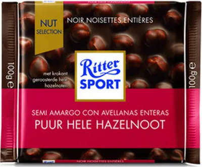 Obrázek produktu pro Ritter Sport - čisté celé tablety z lískových oříšků 100gr | 10 kusů