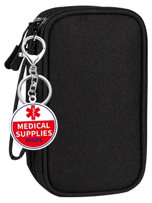 Diabetiker-Organizer-Tasche, 19x11x5,5 cm, schwarz, doppellagig