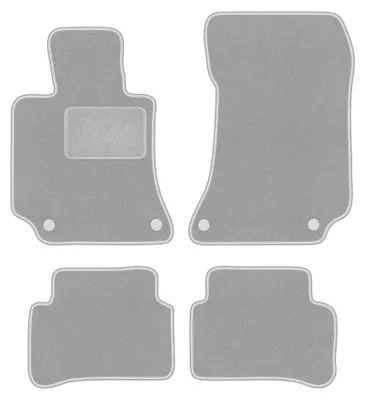 Image de Tapis de sol en moquette pour Mercedes E W212 2009-2016 (berline/break/coupé) – jeu 4 pièces, gris, sur mesure – Wielganizator OSLO