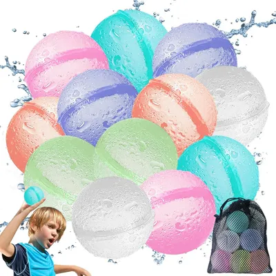 Imagen del producto de Bombas de agua reutilizables, 12 unidades, de colores, para niños