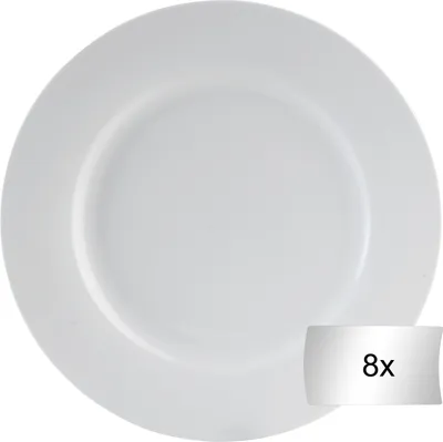 A white dessert plate is shown from a top-down perspective against a white background.