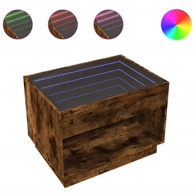 Produktbild von vidaXL Couchtisch mit Infinity-LED Räuchereiche 70x50x50 cm