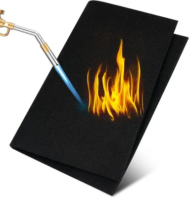 Produktbild von Hitzeschutzmatte – Flammschutzdecke – Für sicheres Arbeiten – Hitzebeständig bis 1000 °C – 30 x 23 cm – Schwarz