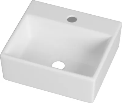 Image de Lavabo Rectangulaire Blanc Céramique Salle de bains Linoléum