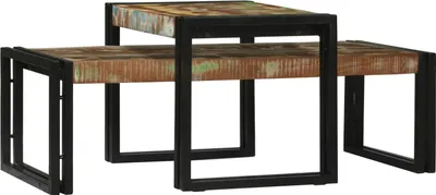 Produktbild von Desgin 2-teiliges Couchtisch-Set aus Massivholz Altholz - Couchtische 4104723