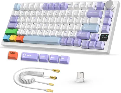 Productafbeelding van RGB Draadloos Mechanisch Gaming Toetsenbord - Paars Blauw