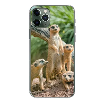 Produktbild von MuchoWow® Handyhülle Schutzhülle Hülle für iPhone 11 Pro Familie - Tiere - Erdmännchen Silikon Softcase Handy Hülle - Handy