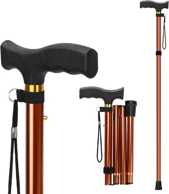 Produktbild von Verstellbarer Gehstock – Stützstock – Für sicheres Gehen – 5 Höhenverstellungen – 85-95 cm – Khaki