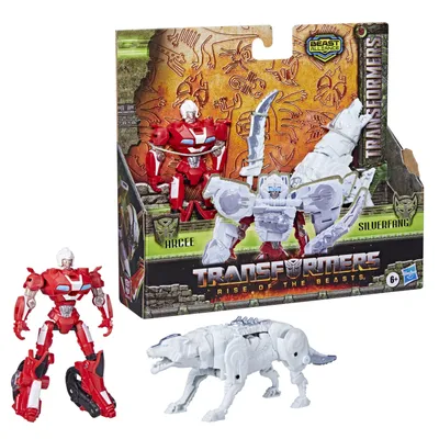 Immagine prodotto di Hasbro Transformers: L'ascesa delle bestie Alleanza delle bestie - Figure d'azione Combiner 2-Pack Arcee e Silverfang 13 cm