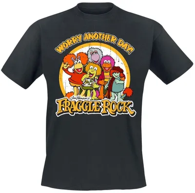 Immagine prodotto di Maglietta da uomo "Fraggle Rock" - "Fraggle Rock - Worry Another Day", colore nero, taglia M