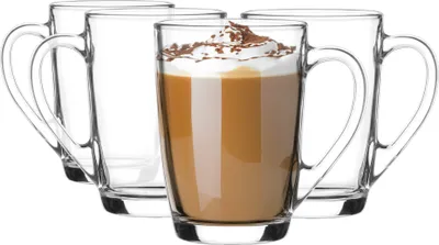 Zdjęcie produktu dla Szklanki z uchem Ala GLASMARK zestaw 4szt kubki kawę latte herbatę 300ml