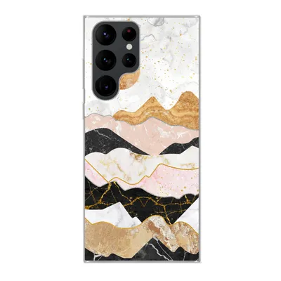Produktbild von MuchoWow® Handyhülle Schutzhülle Hülle für Samsung Galaxy S22 Ultra Marmor - Gold - Pastell Silikon Softcase Handy Hülle - Abbildung
