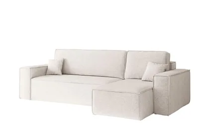 Produktbild von Kaiser Möbel Ecksofa mit schlaffunktion und bettkasten, Ecksofa L-Form, Eckcouch L-Form BEST stoff NEVE Rechts Ecru