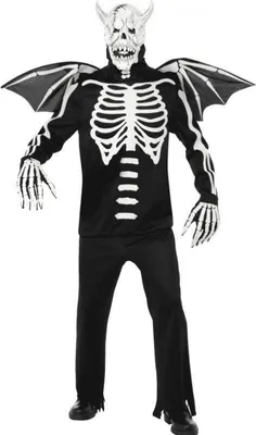 Produktbild von Skelettkrieger Krieger Skelett Kostüm Skelettkostüm Flügel Kriegerkostüm Halloween Halloweenkostüm Horror Gr. M / 48 - 50