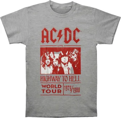 Produktbild von AC/DC - "Highway To Hell World Tour 1979/1980" T-Shirt für Herren/Damen Uni RO456 (M) (Grau)
