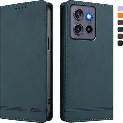 Obrázek produktu pro Pouzdro pro Motorola Edge 50 Neo, retroPolyuretankožené flip pouzdro s stojánkem a přihrádkami na karty Zelený