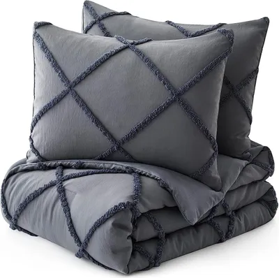 Produktbild von Bettwäsche,Bettwäsche-Set Böhmen Tufting Getuftet Bettwäsche 155x200cm,Weiche,Angenehme,Atmungsaktive Mikrofaser Bettbezug mit Kissenbezüge 80x80cm