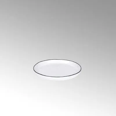 Produktbild von Piana Teller / Untertasse Porzellan, D 13,5 cm, Dekor Rand weiß / basalt