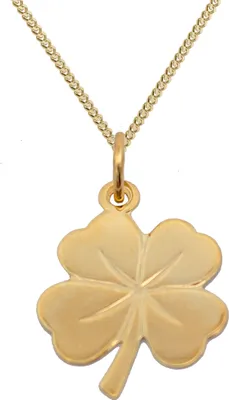 Produktbild von Gold Anhänger Kleeblatt  mit Goldkette massiv 333 - 8 Karat Gold 36 cm
