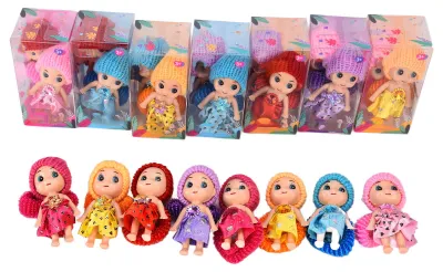 Productafbeelding van 24 stuks meisjespoppen, mini formaat, verfijnd, schattig, kleurrijk decoratie, speelgoed voor kinderen vanaf 3 jaar