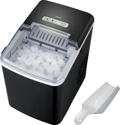 Produktbild von Melissa 16620019 Eiswürfelmaschine „2021“ für 1,85 Liter tragbarer Eiswürfelbereiter mit transparentem Fenster