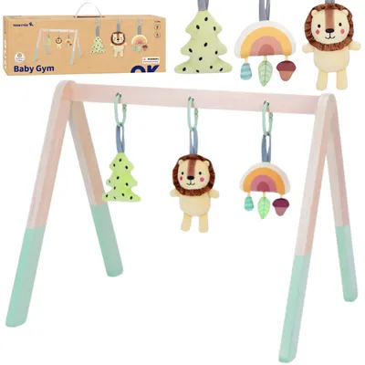 Zdjęcie produktu dla TOOKY TOY Baby Gym Stojak Edukacyjny Gimnastyczny 3 Pluszowe Zawieszki