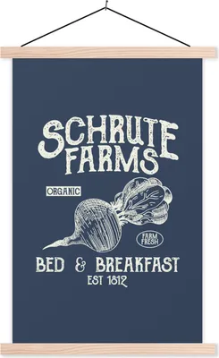 Produktbild von MuchoWow® Textilposter Rübe - Retro - Zitat 120x180 cm mit holzfarbenen Rahmen - Textil-Plakat