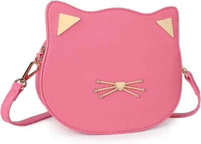 Zdjęcie produktu dla Gladdon Cat Ears Messenger Crossbody Shoulder Bag Fuchsia Prezent dla nastoletniej dziewczyny